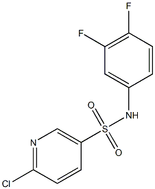 6-chloro-N-(3,4-difluorophenyl)pyridine-3-sulfonamide Struktur