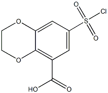 7-(chlorosulfonyl)-2,3-dihydro-1,4-benzodioxine-5-carboxylic acid Struktur