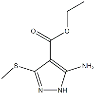 ethyl 5-amino-3-(methylsulfanyl)-1H-pyrazole-4-carboxylate Struktur