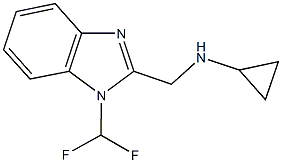 N-{[1-(DIFLUOROMETHYL)-1H-BENZIMIDAZOL-2-YL]METHYL}CYCLOPROPANAMINE Struktur