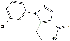 1-(3-CHLOROPHENYL)-5-ETHYL-1H-PYRAZOLE-4-CARBOXYLIC ACID Struktur