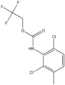 2,2,2-trifluoroethyl 2,6-dichloro-3-methylphenylcarbamate Struktur