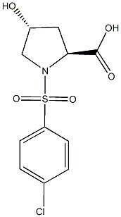 (2S,4R)-1-[(4-chlorophenyl)sulfonyl]-4-hydroxypyrrolidine-2-carboxylic acid Struktur