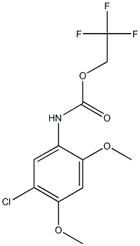 2,2,2-trifluoroethyl 5-chloro-2,4-dimethoxyphenylcarbamate Struktur