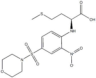 (2S)-4-(methylthio)-2-{[4-(morpholin-4-ylsulfonyl)-2-nitrophenyl]amino}butanoic acid Struktur