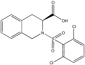 (3S)-2-[(2,6-dichlorophenyl)sulfonyl]-1,2,3,4-tetrahydroisoquinoline-3-carboxylic acid Struktur