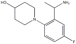 1-[2-(1-aminoethyl)-4-fluorophenyl]piperidin-4-ol Struktur