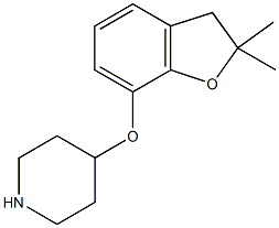 4-[(2,2-dimethyl-2,3-dihydro-1-benzofuran-7-yl)oxy]piperidine Struktur