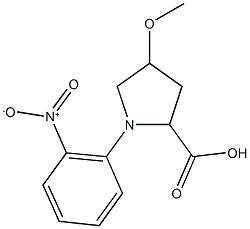 4-methoxy-1-(2-nitrophenyl)pyrrolidine-2-carboxylic acid Struktur