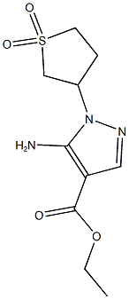 ethyl 5-amino-1-(1,1-dioxo-1$l^{6}-thiolan-3-yl)-1H-pyrazole-4-carboxylate Struktur