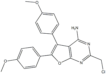 2-(CHLOROMETHYL)-5,6-BIS(4-METHOXYPHENYL)FURO[2,3-D]PYRIMIDIN-4-AMINE Struktur