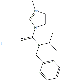 1-{[benzyl(isopropyl)amino]carbonyl}-3-methyl-1H-imidazol-3-ium iodide Struktur