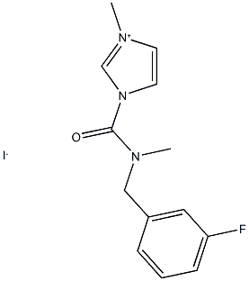 1-{[(3-fluorobenzyl)(methyl)amino]carbonyl}-3-methyl-1H-imidazol-3-ium iodide Struktur