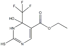 ethyl 6-hydroxy-2-mercapto-6-(trifluoromethyl)-1,6-dihydropyrimidine-5-carboxylate Struktur