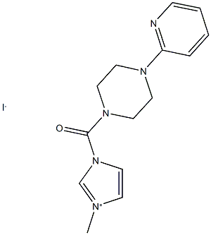 3-methyl-1-[(4-pyridin-2-ylpiperazin-1-yl)carbonyl]-1H-imidazol-3-ium iodide Struktur