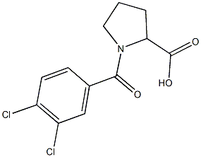 1-(3,4-dichlorobenzoyl)pyrrolidine-2-carboxylic acid Struktur