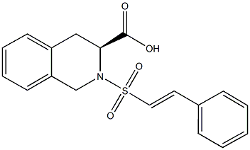 (3S)-2-{[2-phenylvinyl]sulfonyl}-1,2,3,4-tetrahydroisoquinoline-3-carboxylic acid Struktur