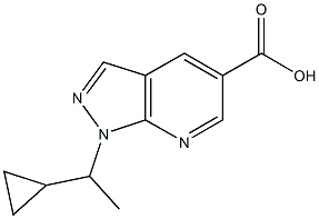 1-(1-cyclopropylethyl)-1H-pyrazolo[3,4-b]pyridine-5-carboxylic acid Struktur