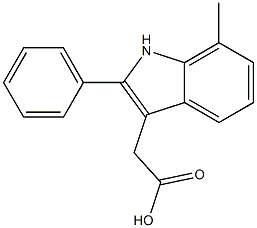 2-(7-methyl-2-phenyl-1H-indol-3-yl)acetic acid Struktur