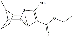 ethyl 4-amino-11-methyl-3-thia-11-azatricyclo[6.2.1.0^{2,6}]undeca-2(6),4-diene-5-carboxylate Struktur