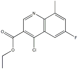 ethyl 4-chloro-6-fluoro-8-methylquinoline-3-carboxylate Struktur