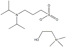 2-Hydroxy-N,N,N-trimethylethanaminium 3-(diisopropylamino)propane-1-sulfonate Struktur