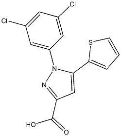 1-(3,5-DICHLOROPHENYL)-5-THIEN-2-YL-1H-PYRAZOLE-3-CARBOXYLIC ACID Struktur