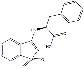 (2S)-2-[(1,1-dioxido-1,2-benzisothiazol-3-yl)amino]-3-phenylpropanoic acid Struktur