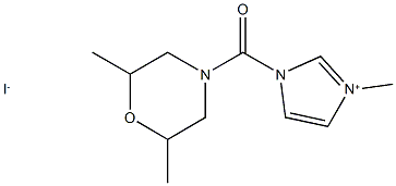 1-[(2,6-dimethylmorpholin-4-yl)carbonyl]-3-methyl-1H-imidazol-3-ium iodide Struktur