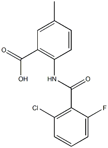 2-[(2-chloro-6-fluorobenzene)amido]-5-methylbenzoic acid Struktur