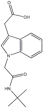 2-{1-[(tert-butylcarbamoyl)methyl]-1H-indol-3-yl}acetic acid Struktur