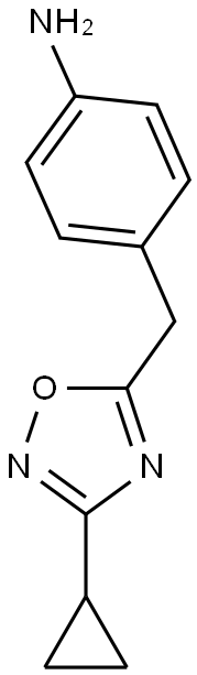 4-[(3-cyclopropyl-1,2,4-oxadiazol-5-yl)methyl]aniline Struktur