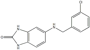 5-{[(3-chlorophenyl)methyl]amino}-2,3-dihydro-1H-1,3-benzodiazol-2-one Struktur