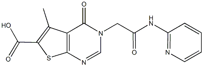 5-methyl-4-oxo-3-[2-oxo-2-(pyridin-2-ylamino)ethyl]-3,4-dihydrothieno[2,3-d]pyrimidine-6-carboxylic acid Struktur