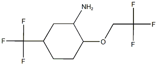 2-(2,2,2-TRIFLUOROETHOXY)-5-(TRIFLUOROMETHYL)CYCLOHEXANAMINE Struktur