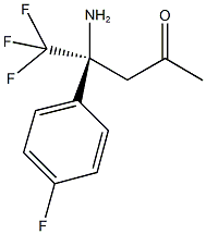 (4S)-4-amino-5,5,5-trifluoro-4-(4-fluorophenyl)pentan-2-one Struktur