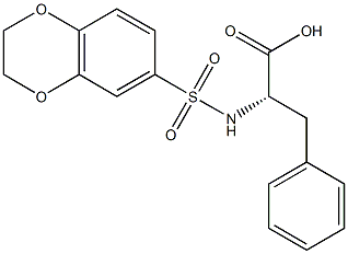 (2S)-2-[(2,3-dihydro-1,4-benzodioxin-6-ylsulfonyl)amino]-3-phenylpropanoic acid Struktur