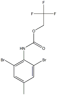 2,2,2-trifluoroethyl 2,6-dibromo-4-methylphenylcarbamate Struktur