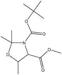 3-tert-butyl 4-methyl 2,2,5-trimethyl-1,3-oxazolidine-3,4-dicarboxylate Struktur