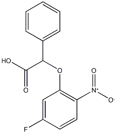 2-(5-fluoro-2-nitrophenoxy)-2-phenylacetic acid Struktur