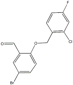 5-BROMO-2-[(2-CHLORO-4-FLUOROBENZYL)OXY]BENZALDEHYDE Struktur