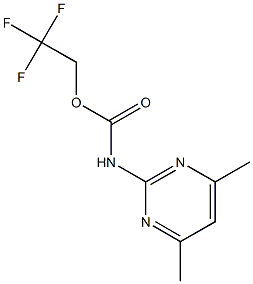 2,2,2-trifluoroethyl 4,6-dimethylpyrimidin-2-ylcarbamate Struktur