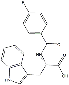 (2S)-2-[(4-fluorobenzoyl)amino]-3-(1H-indol-3-yl)propanoic acid Struktur