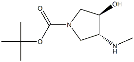 tert-butyl (3R,4R)-3-hydroxy-4-(methylamino)pyrrolidine-1-carboxylate Struktur