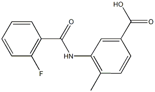 3-[(2-fluorobenzoyl)amino]-4-methylbenzoic acid Struktur