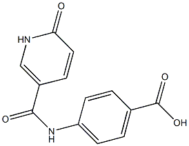 4-{[(6-oxo-1,6-dihydropyridin-3-yl)carbonyl]amino}benzoic acid Struktur