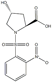 (2S,4R)-4-hydroxy-1-[(2-nitrophenyl)sulfonyl]pyrrolidine-2-carboxylic acid Struktur