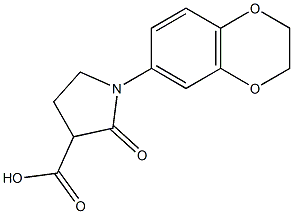 1-(2,3-dihydro-1,4-benzodioxin-6-yl)-2-oxopyrrolidine-3-carboxylic acid Struktur