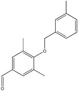 3,5-dimethyl-4-[(3-methylphenyl)methoxy]benzaldehyde Struktur