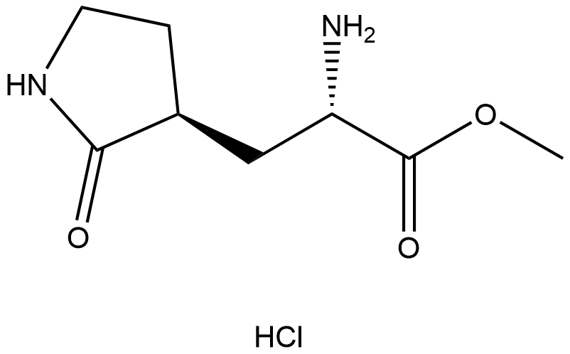 (S)-methyl 2-amino-3-((S)-2-oxopyrrolidin-3-yl)propanoate hydrochloride Struktur